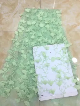 

Graceful african net material with 3D flower french tulle cloth for dress PNZ852(5yards/lot)