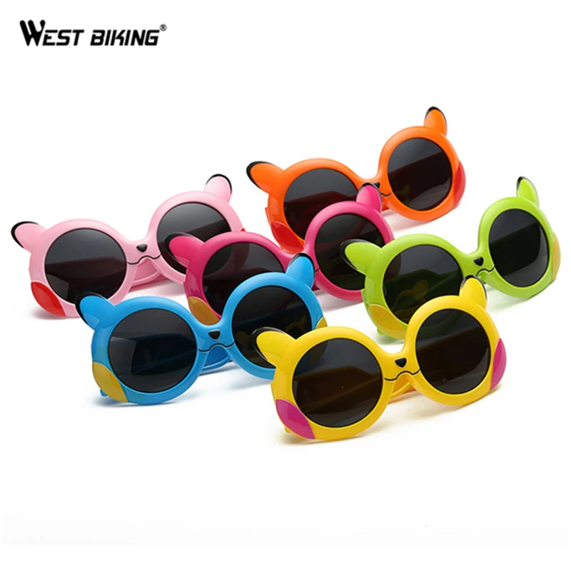 WEST BIKING Children's Polarized Sun Glasses TR90 Ultra-soft Silicone Children's Environmental Protection Polarized Sunglasses boys-bike