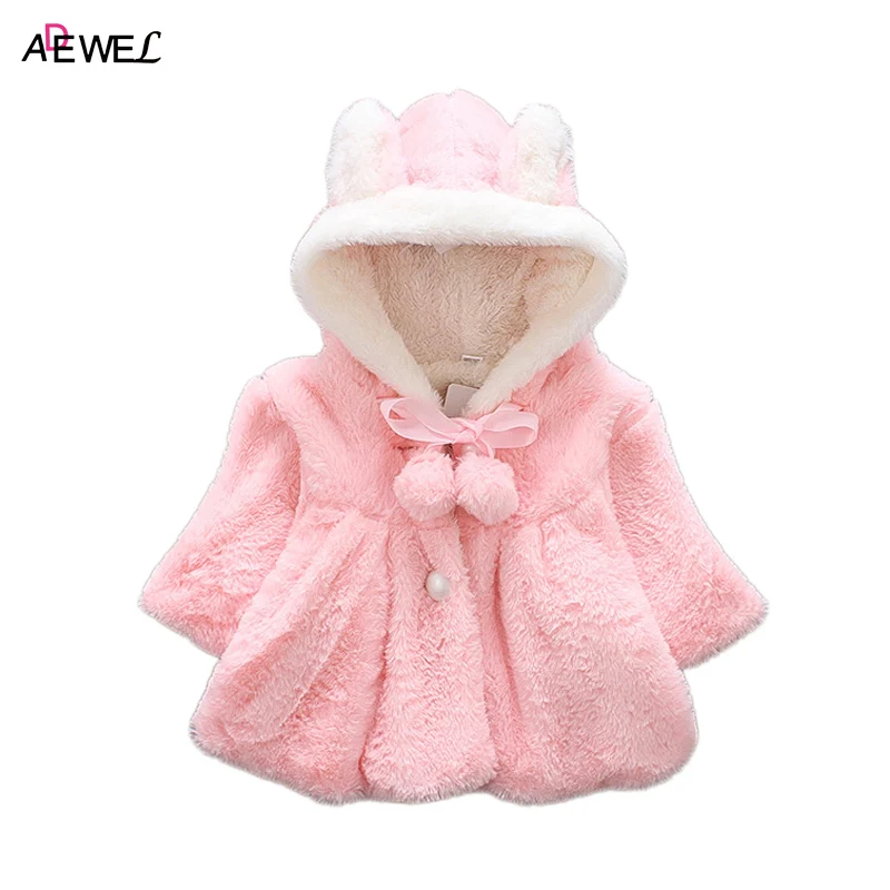 Пальто для маленьких девочек, новинка 2019 года, осенне-зимняя верхняя одежда с капюшоном для новорожденных, милые повседневные куртки с