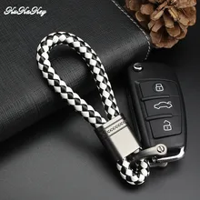 KUKAKEY из искусственной кожи брелок для ключей автомобиля эмблема для Мазда; Митсубиси Nissan Opel peugeot Porsche кольца для ключей цепи держатель Fob