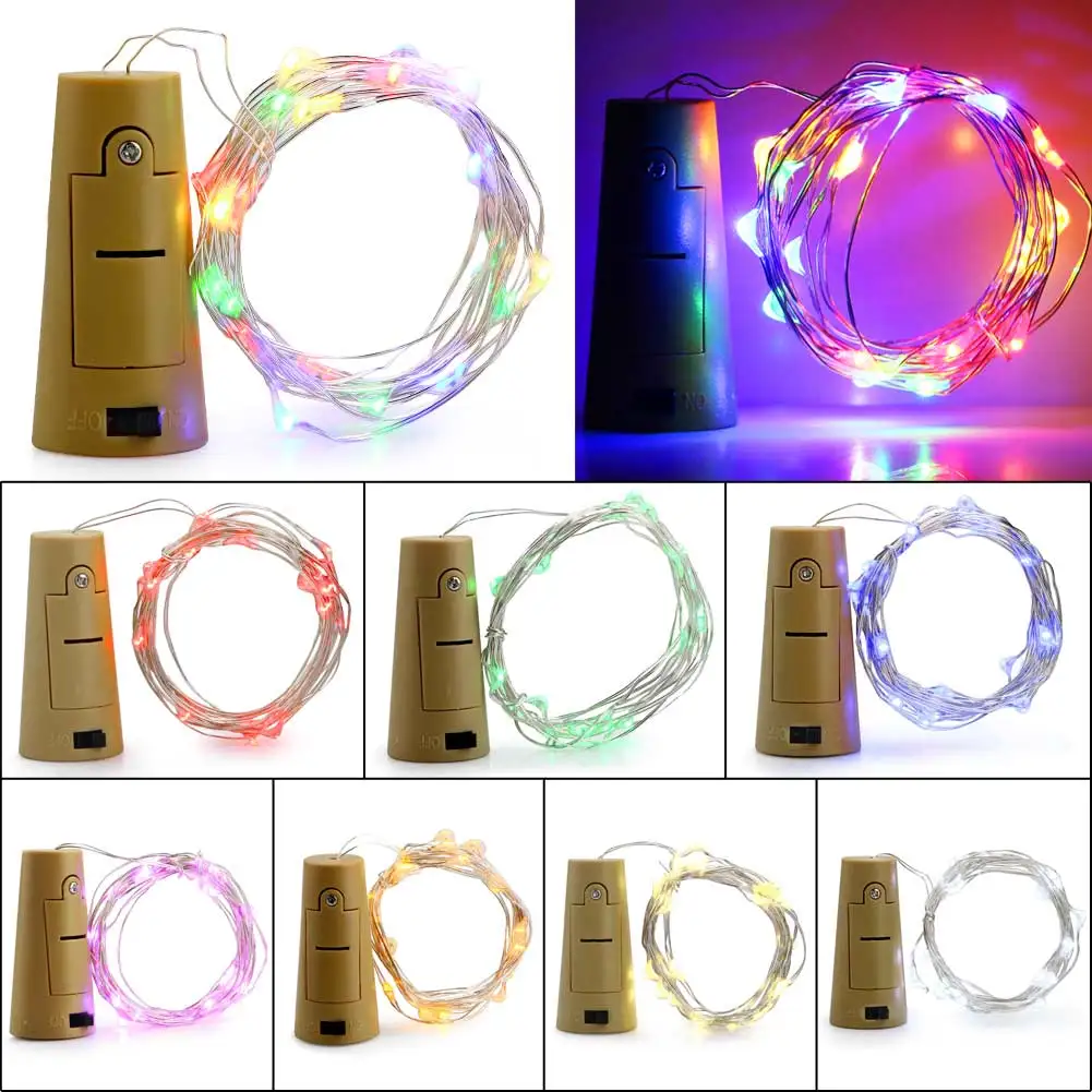 2 м 20 светодиодов пробки бутылка для вина лампа RGB Светодиодная лента ночник