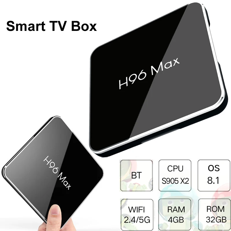

DDR4 4GB 32GB Android 8.1 TV Box 2.4G/5.8G Dual Band Wifi Smart Mini PC Game Bluetooth USB 3.0 Amlogic S905X2 Quad Core Boxes
