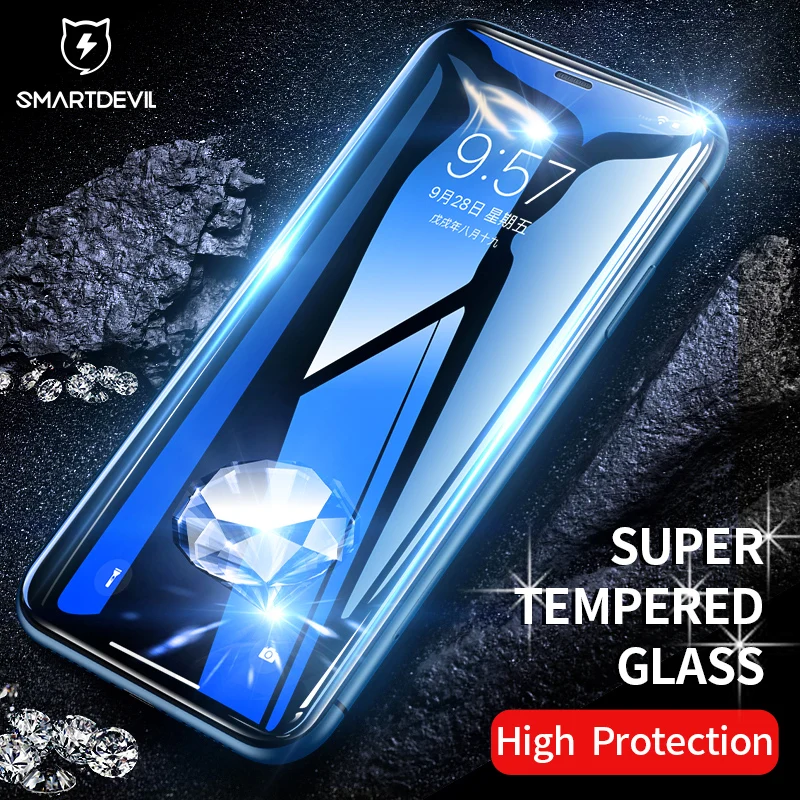 

SmartDevil Diamond Tempered Glass For iPhone 7 Plus Screen Protector Film For iPhone 7 8 8Plus X XR XS Max HD Protective Glass