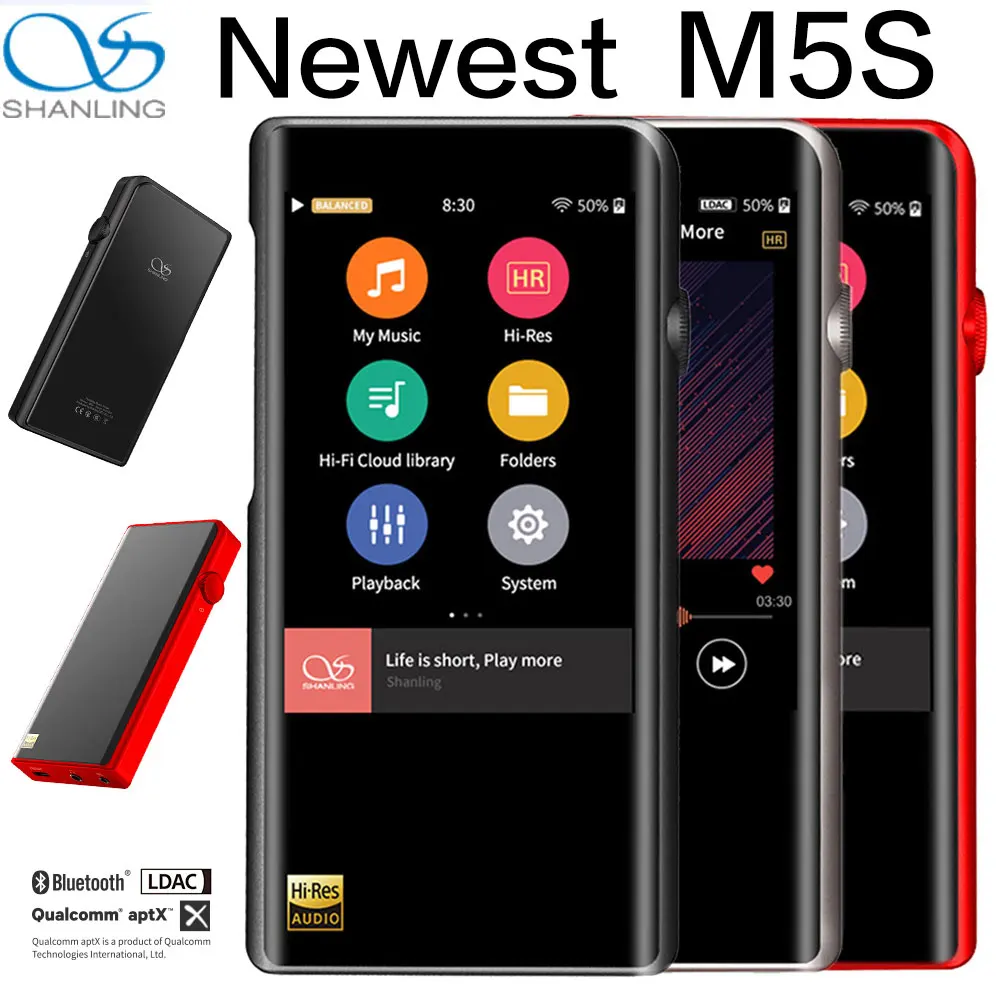 Cheap  Shanling M5S Bluetooth MP3 Player WiFi Apt-X Lossless Portable Music Players Retina DOP DSD256 Hi-R