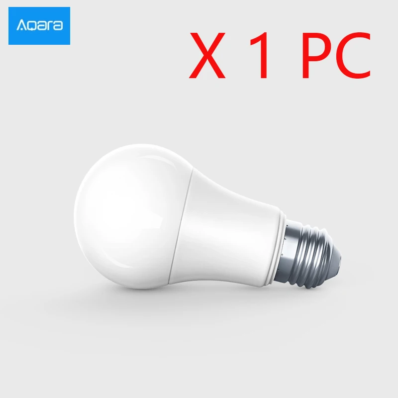 Умный белый светодиодный светильник XIAOMI Aqara 9W E27 2700 K-6500 K 806lum, работающий с домашними комплектами и приложением MI Home - Цвет: Белый