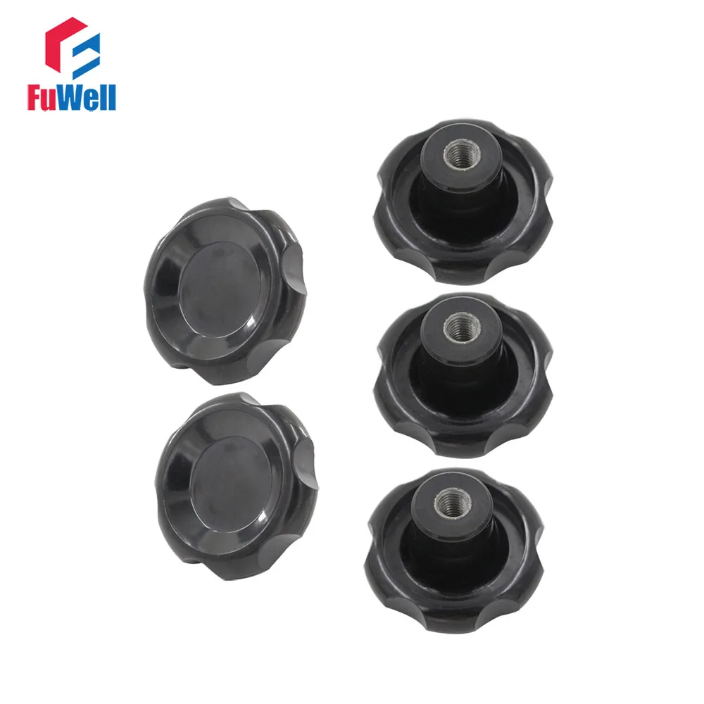 5pcs M8 x 50mm Female Thread Corrugated Knob Handles Machine
