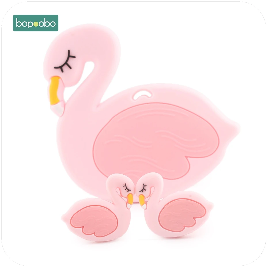 Bopoobo 5 шт. силиконовый Прорезыватель мини Фламинго бисер ребенок прорезывание зубов Лебедь из бусин Детские принадлежности для кормления мини облако новорожденный подарок
