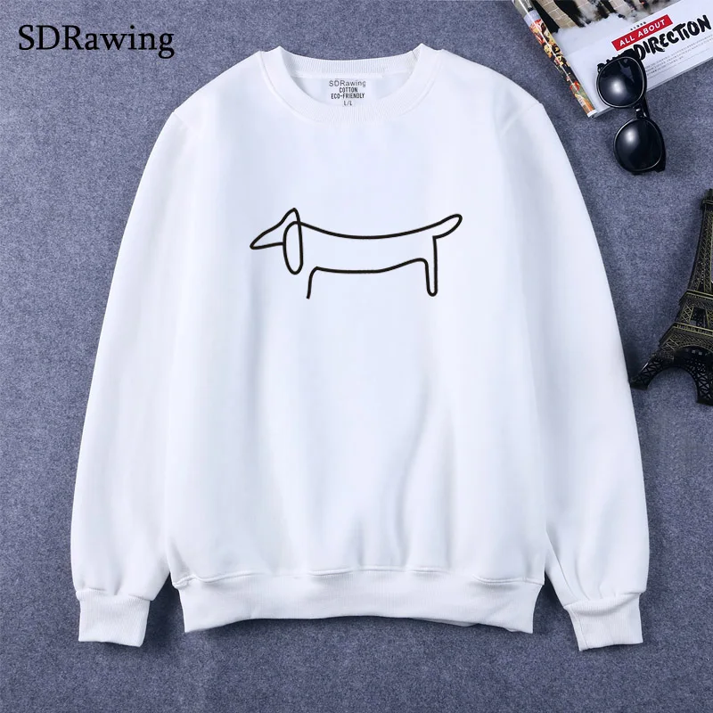 Simple Dachshund Dog Letters Print Women Sweatshirts Casual Funny Sweatshirts For Lady Girl Top Sweatshirts Hipster Drop Ship