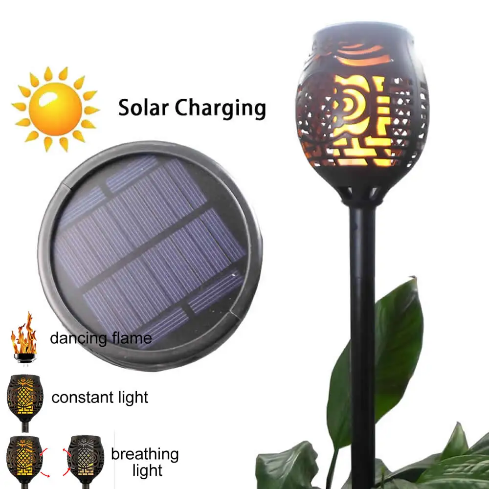 

4pcs/lot Solar 96LED 3 working mode Lawn Dancing flame Torch Lights radar led Retro lamp Garden lantern street outdoor landscap