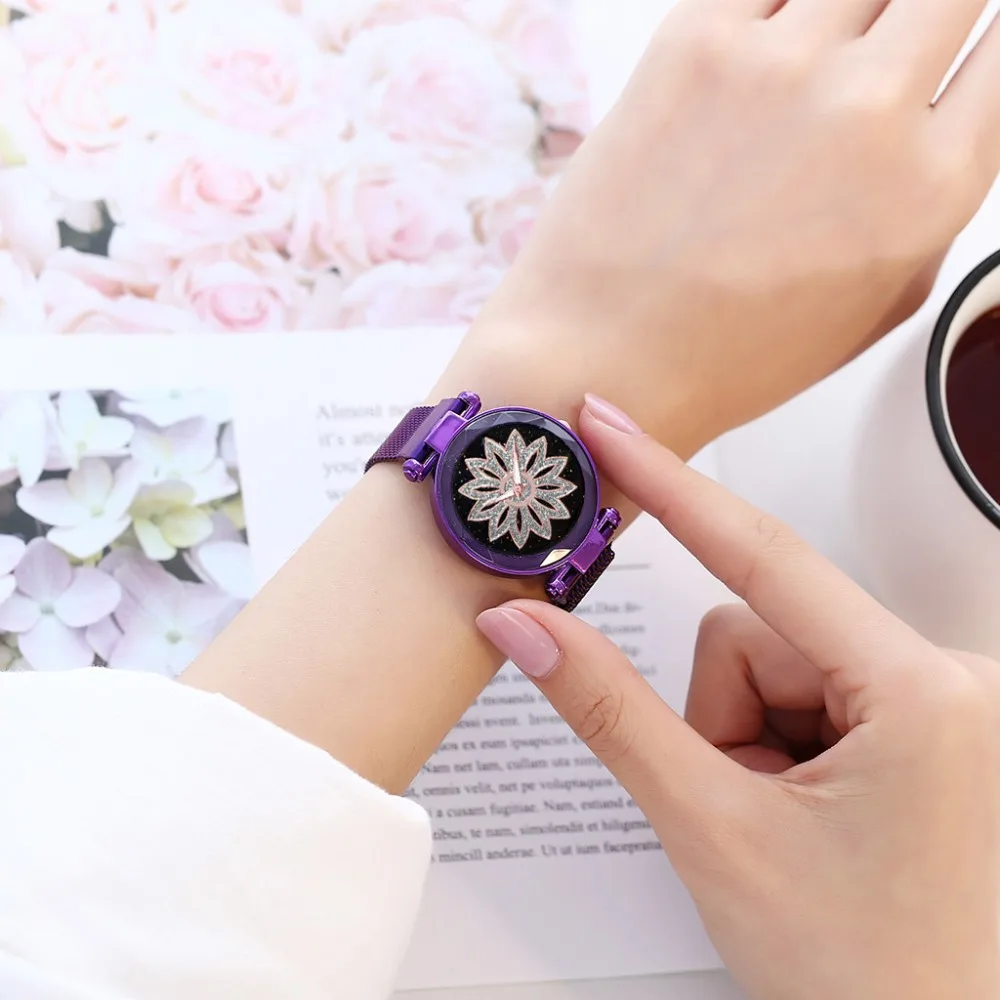 Модные женские часы с магнитной пряжкой звездное небо роскошные высококачественные женские наручные часы подарок кварцевые часы Relogio Feminino F4