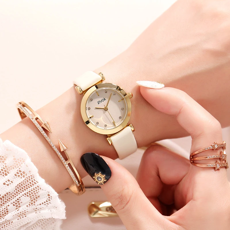 

zivok Brand Women Bracelet Watches Relogio Feminino Luxury Fashion Leather Watch for Ladies Lover Quartz Wrist Watch Clock Women