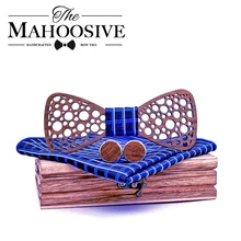 Мужской деревянный галстук-бабочка галстук набор для свадебного костюма галстук-бабочка из древесины брошь платок Набор Запонок Gravatas тонкая рубашка Галстуки