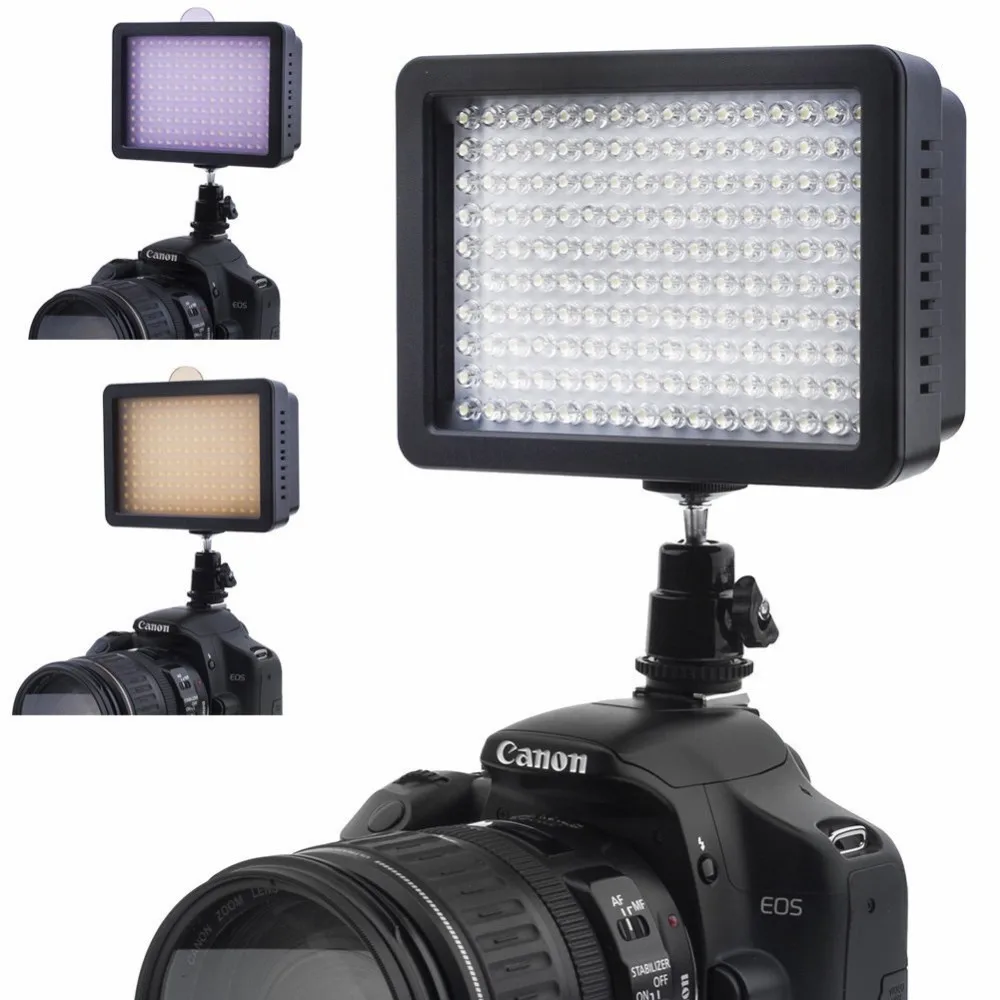 Лучший светильник ультра высокой мощности 160 светодиодный видео светильник Панель с башмаком адаптер для Canon/Nikon/Olympus/Pentax DSLR+ видеокамеры