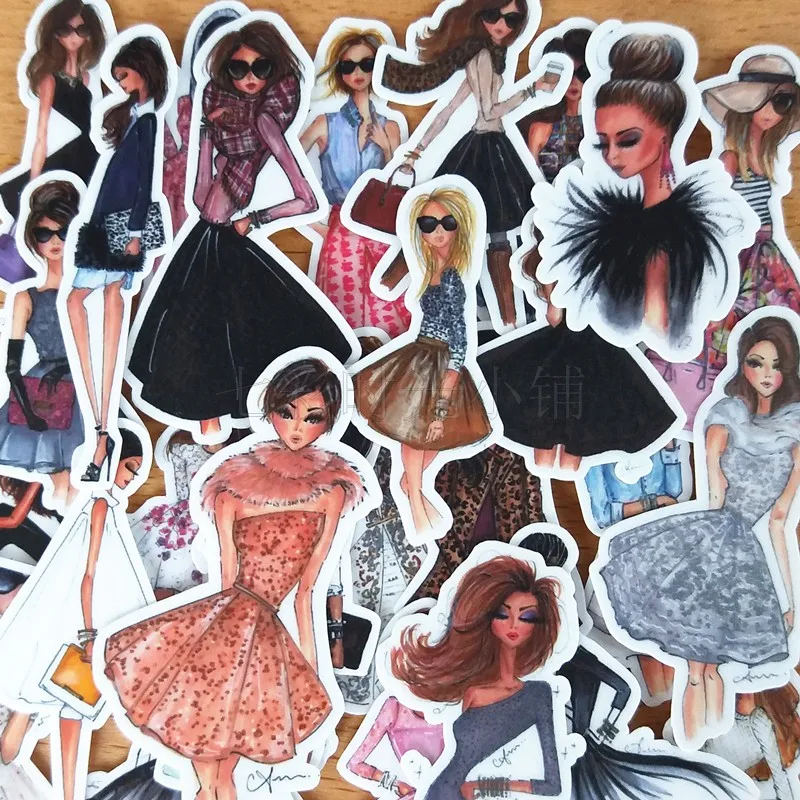 

35pcs Pretty street fashion girl decoration stationery sticker diy diary scrapbooking label sticker stationery