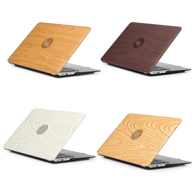 

New anti-real wood grain Laptop Case For Apple MacBook Air Pro Retina 11 12 13 15 for mac book Pro 13.3 15.4 inch with Touch Bar