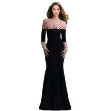 High Quality long sleeve party dress autumn pncess elegant lace robe longue femme hot sale plus size xxxl women clothing