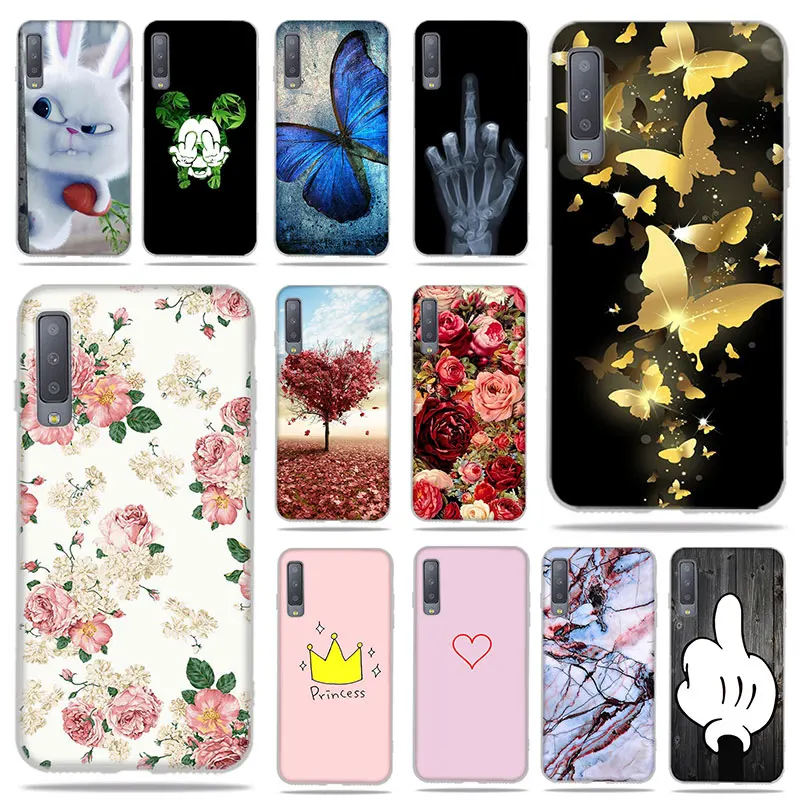 

For Samsung A7 2018 6.0'' Case Soft Clear Silicone TPU Back Cover Print Phone Case For Samsung Galaxy A7 2018 A 7 A750F Case Bag