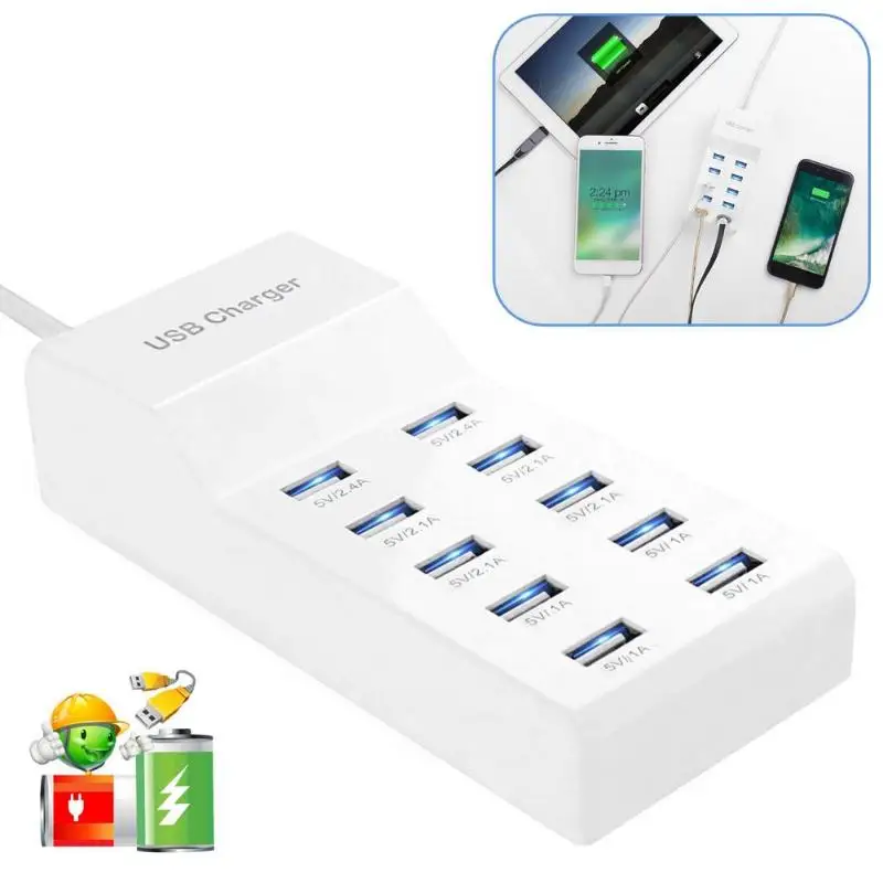 ALLOYSEED USB 220 В выход расширение 10 порты переходник с разъемом USB расширение Electrica зарядное устройство 5 10A зарядки для телефона планшеты usb розетка удлинитель удлинитель розетки зарядка 220 порт