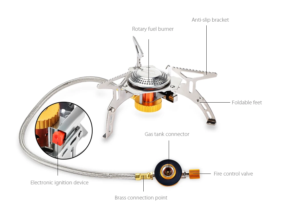 Naturehike NH17L040 - T Portable Folding Camping Split Stove Gas Burners 