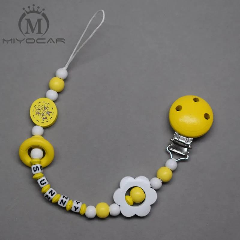 MIYOCAR персонализированные любое имя Прекрасный желтый деревянные бусины