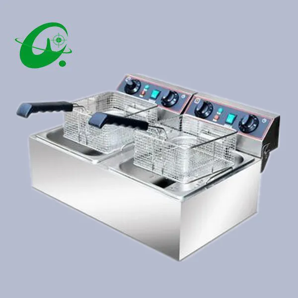 20L Commercial electric Grill Frying pan French fries machine double cylinder double screen Top