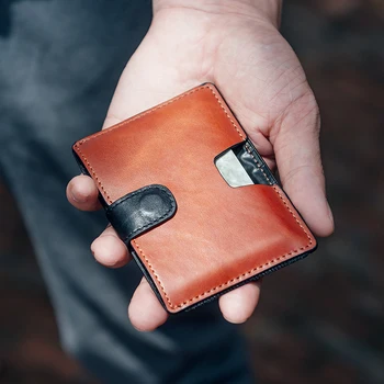 

NewBring Slim Leather Credit Card Holder Man Compact Mini Purse Money Cash Women Wallet Female Business Card & ID Holder Sleeve