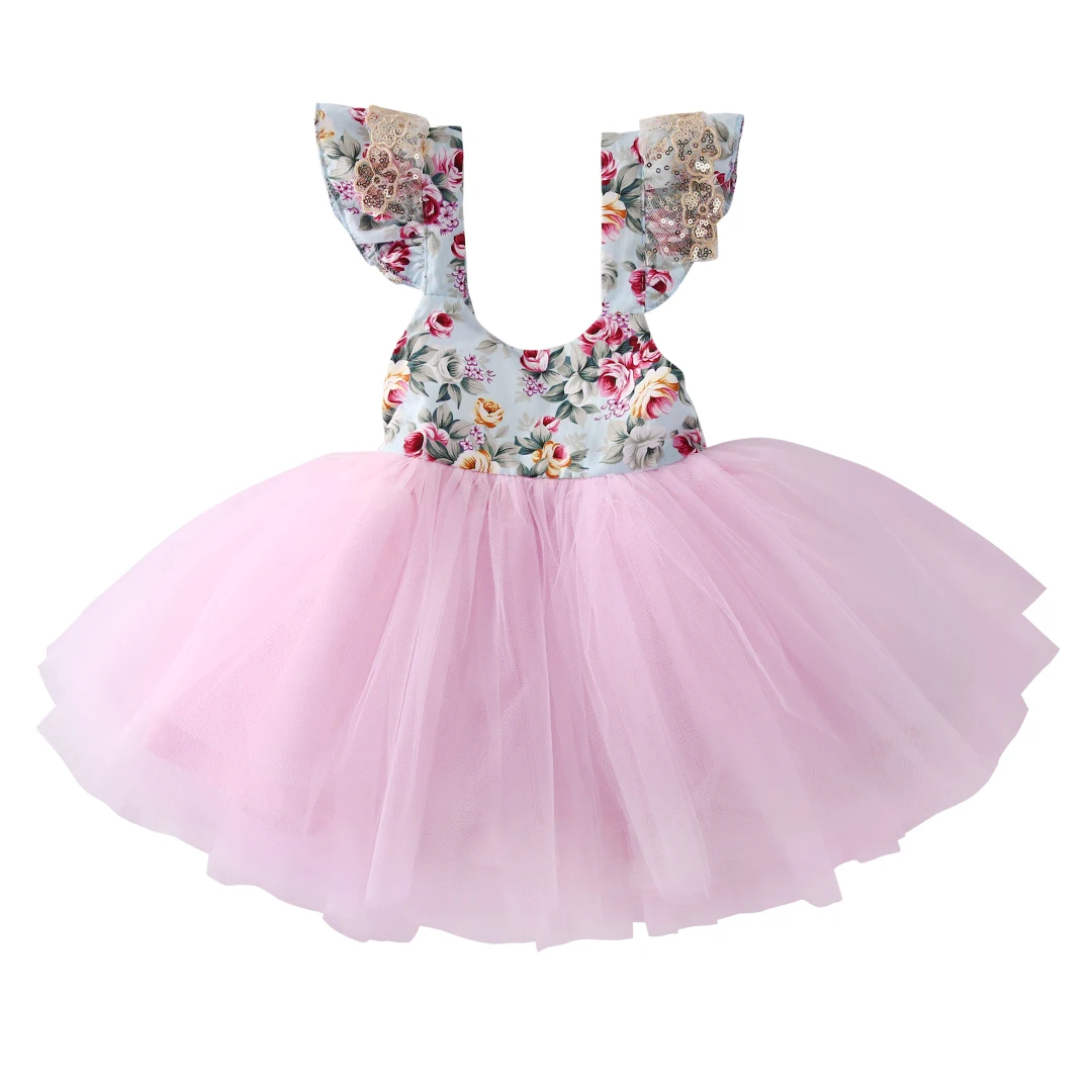 

Baby Girl Dress New Summer Flower Girls Party Princess Dresses Kids Bow Mesh Costume Vestidos Child CLothes