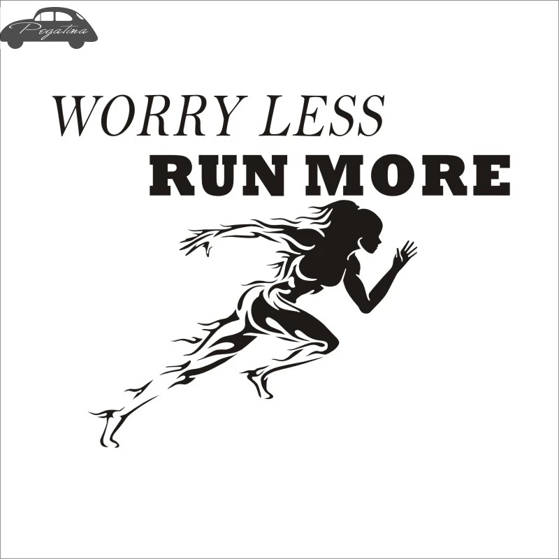 Pegatina Car Gym Sticker Girl Run Fitness Crossfit Decal Body building
