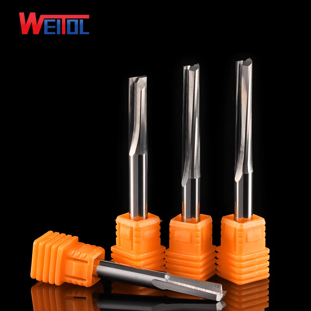 

Weitol 5A series 6mm two flutes straight milling cutter tungsten carbide double flutes router bits for carving wood
