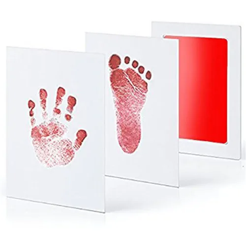 Уход за младенцем Нетоксичная детская фоторамка "сделай сам" отпечаток руки отпечаток пальца набор Детские сувениры литье глины печать новорожденных чернил колодки игрушки - Цвет: RED