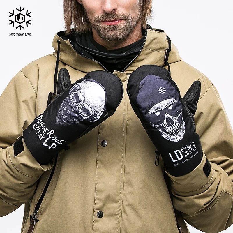 

LD SKI Thermal Ski Gloves Winter Waterproof Snowboard Gloves Snow Motorcycle Skiing Gloves Sportswear Audlt Kids Gloves