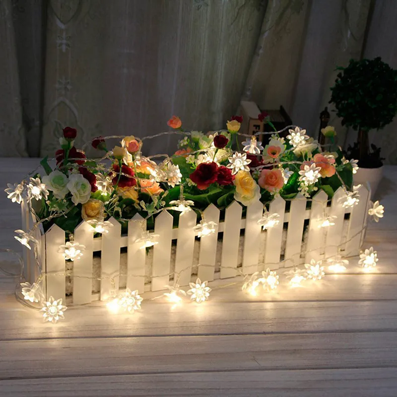 Светодиодный светильник на солнечной энергии для сада, водонепроницаемый Персиковый Цветок, 6 в, сказочный светильник, гирлянда для сада, Рождественский праздничный декор для освещения
