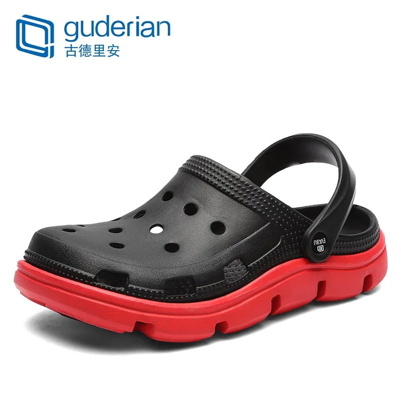 GUDERIAN الرجال صنادل شاطئ الجوف خارج رجل الأحذية الصنادل أزياء والجلود الصيف حذاء رجالي ضوء عارضة النعال الصنادل الرجل