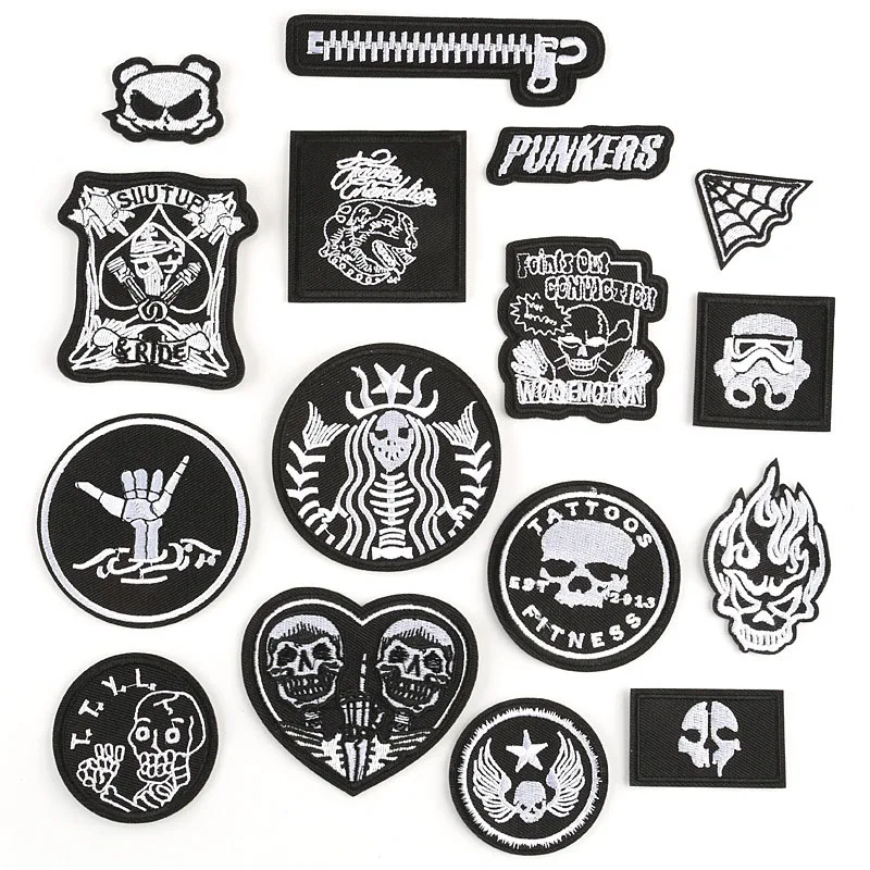 

Black Dark Iron On Patches Badges for Sew Seam Tailoring Clothes Suits of Coat Jacket Trousers T-shirt Pants Ornament Apparel
