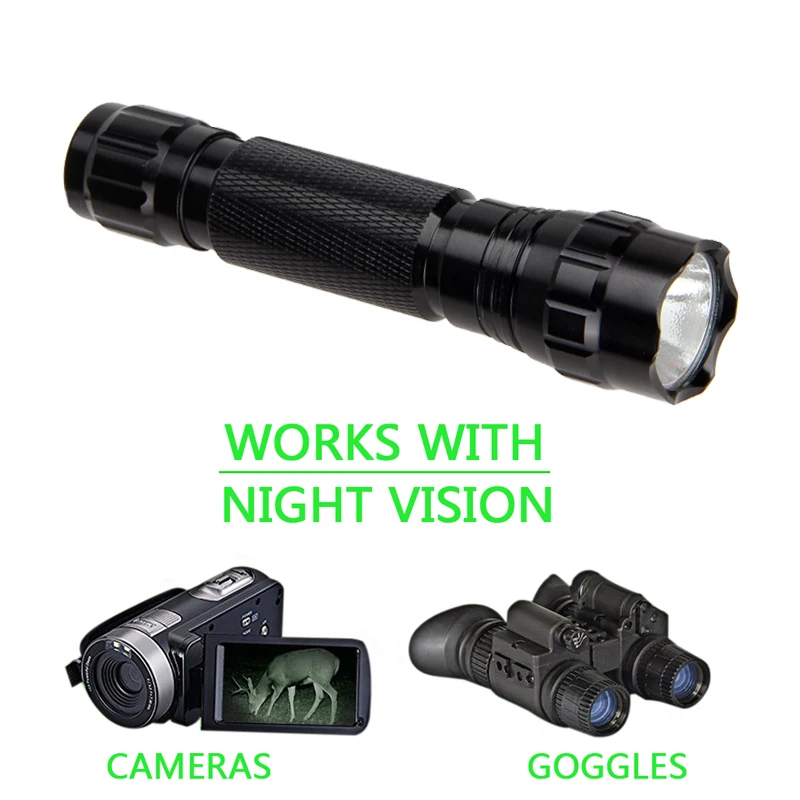 850nm 5 Вт ИК-фонарик охотничий ночного видения инфракрасного излучения тактический светодиодный фонарик с дистанционным переключателем давления