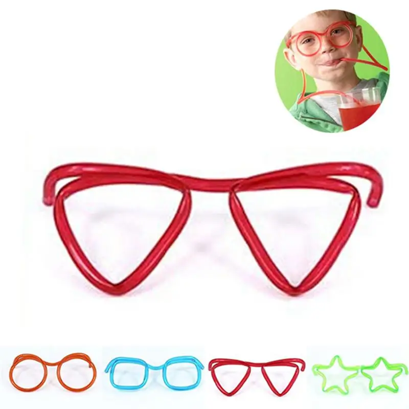 Plastic DIY Drinking Straw Eyeglasses Silly Straw Glasses Amazing Straw