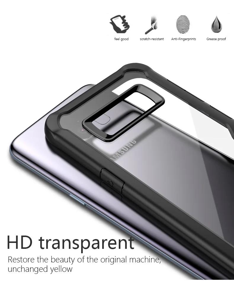 Высокое качество низкая цена 2in1 дизайн HD прозрачный защитный чехол для задней крышки с яркий бампер из термопластичного полиуретана рамка-чехол для Samsung Galaxy S8 S8 плюс