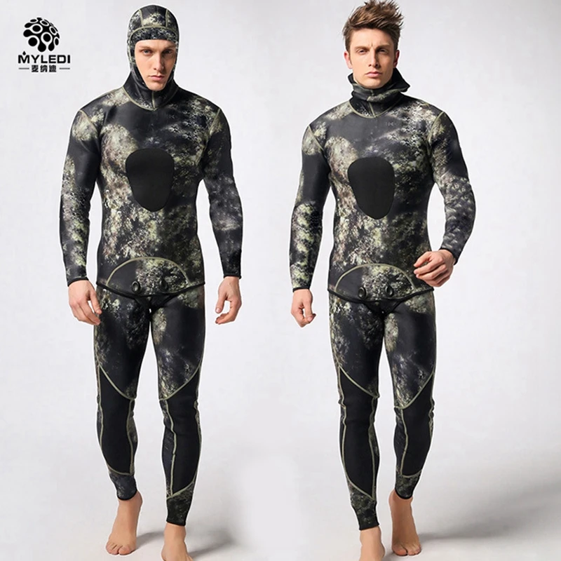 

men 3mm two piece set SCR nylon diving suit Spearfishing wetsuit snorkeling surfing male Rash Guards fishing clothes swimwear