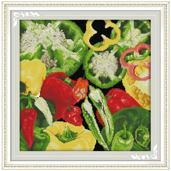 

Vegetable Chillies Counted Cross Stitch 11CT 14CT Cross Stitch Sets Cross-stitch Kits Embroidery Needlework