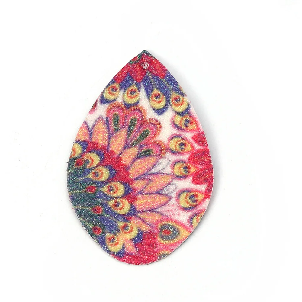 DoreenBeads Φ синий розовый красный с рисунком павлина для DIY ювелирных изделий 55 мм x 36