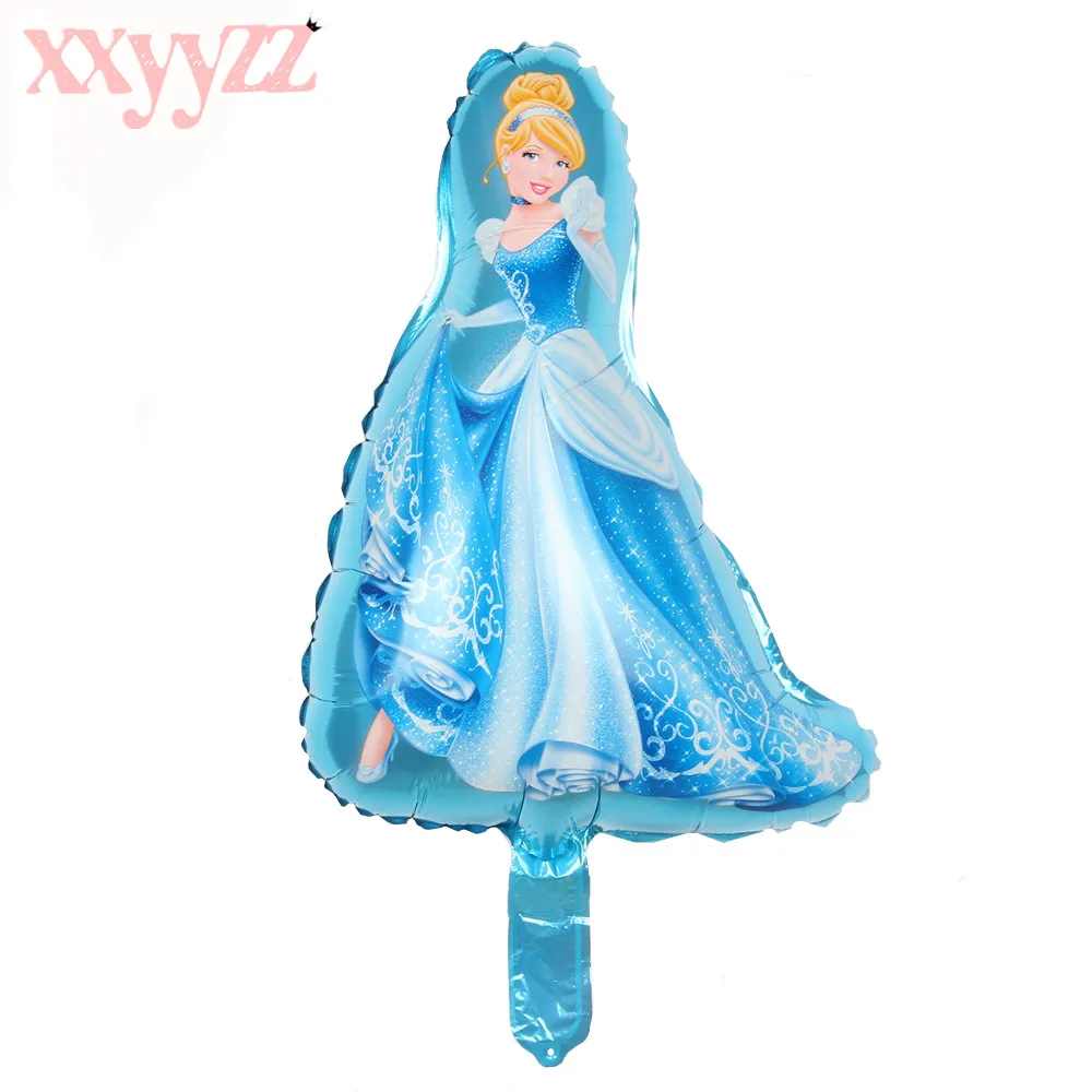 

XXYYZZ Cartoon Mini Princess Party Balloons Belle Foil Balloons Princess Snow White Happy Birthday Balloons Rapunzel Balloon