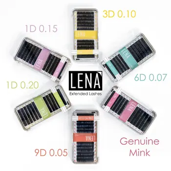 

[0.05/0.07/0.10/0.15/0/20 C/D] LENA Super Black Nior Lashes Semi Permanent Individual Eyelash Extension