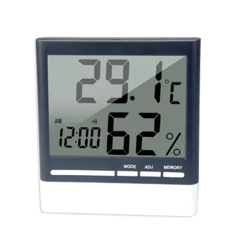 

Digital Electronic Thermometer Hygrometer Alarm Clock Temperature Humidity Monitor Stand Bracket Hanging Indoor Home Use