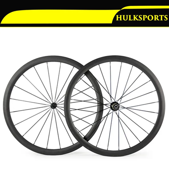 Cheap 2016 Carbon Wheels 700C Clincher 38mm Road Bike Wheels 3K UD Glossy Matt Bicycle Wheels with Powerway R51 Pull Straight Hub