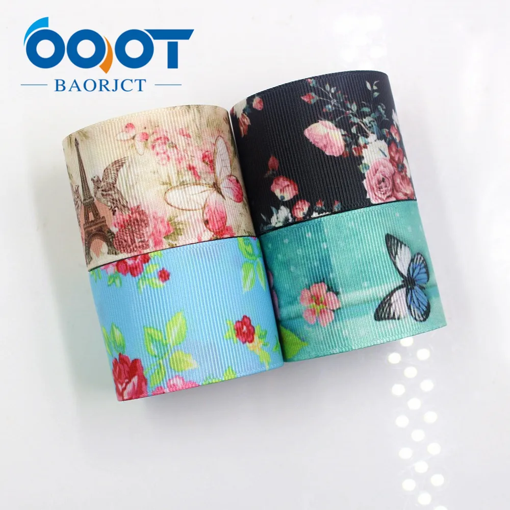 OOOT BAORJCT I 181110 239 38 мм 10 ярдов бабочка ленты с цветами термоперенос принт в