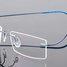 Ультра-легкий rimless оптический кадров мужчины женщины Титан сплава очки кадр близорукость очками кадров 9 видов цветов