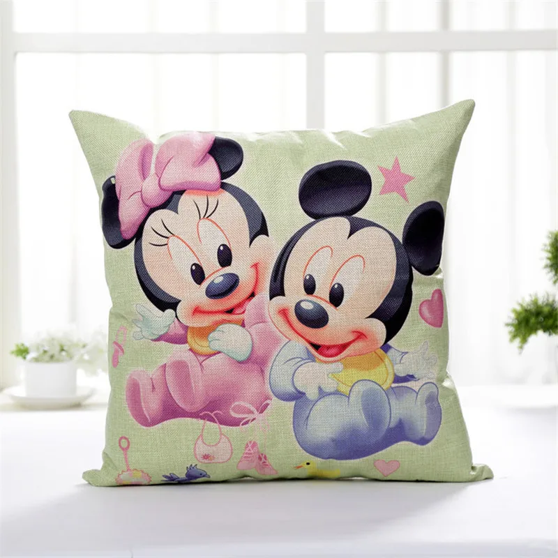 

Limit Discounts Mickey Mouse Minnie Mr Mrs Pillowcases Home Textile e Pillow Cover Decorative Pillows Case Living Room 45x45cm