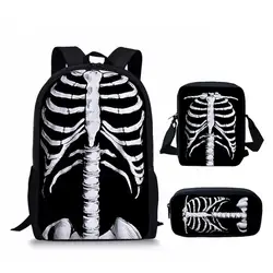 INSTANTARTS рюкзак для детей Прохладный Mochilas Скелет ребра клетка печати рюкзак для путешествий повседневное Школьный Рюкзак Мультфильм