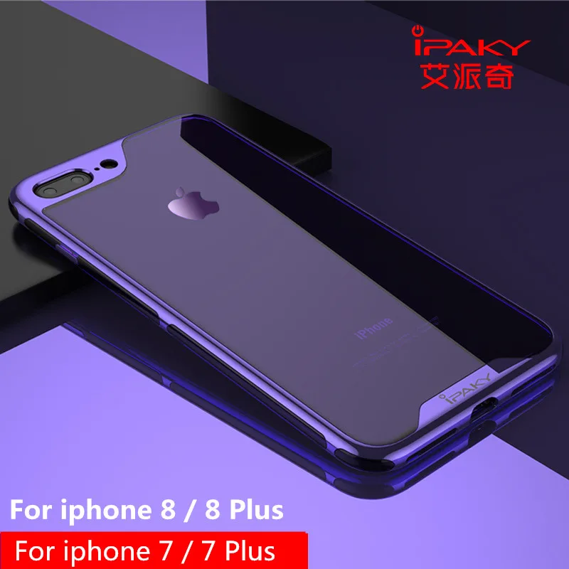 Для iPhone 7 Plus чехол ipaky PC покрытие рамка бампер + Мягкий ТПУ силиконовый для 8 plus