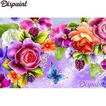 Dispaint Full Square/Round Drill 5D DIY Diamond Painting "Flower butterfly" Embroidery Cross Stitch 3D Home Decor A10452